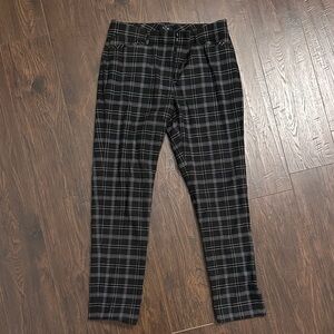 Plaid slim trouser